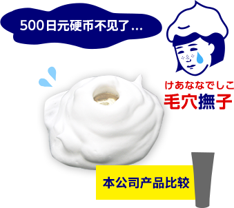 500日元硬币不见了... 毛穴撫子 本公司产品比较