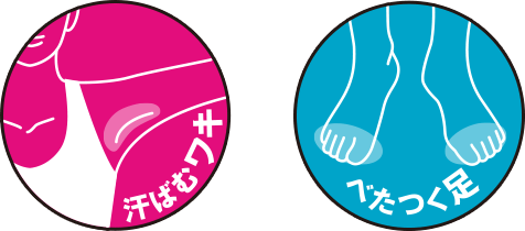 汗ばむワキ べたつく足