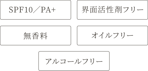 SPF10／PA+ 界面活性剤フリー 無香料 オイルフリー アルコールフリー