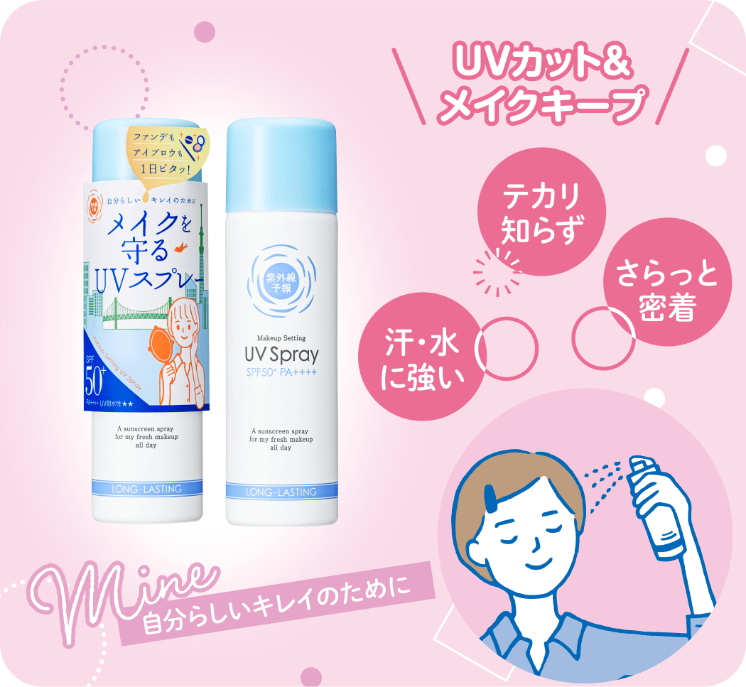 UVカット&メイクキープ テカリ知らず さらっと密着 汗・水に強い